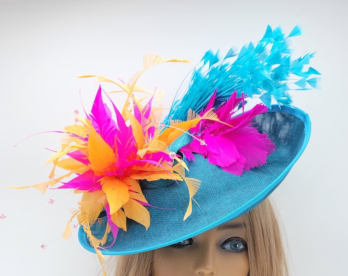 Teal Blue Fascinator Hat