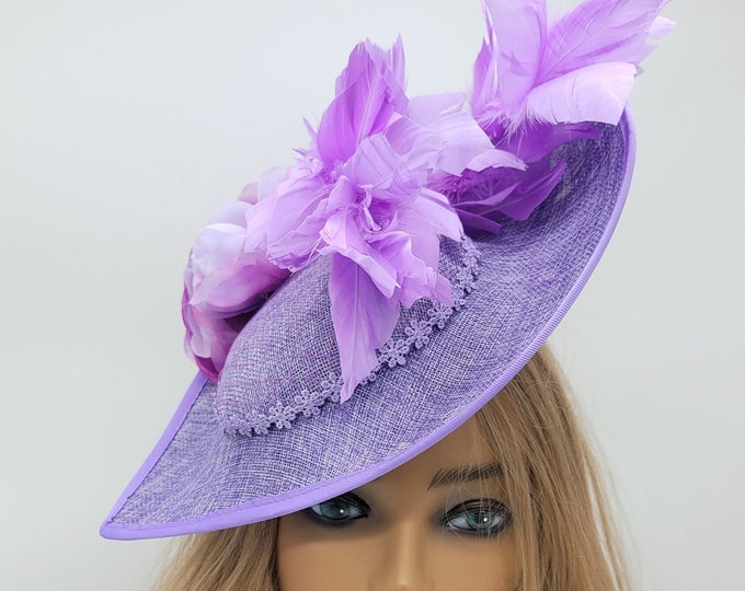 Lilac/Lavender Kentucky Derby Fascinator - Lavender Wedding Hat , Race Hat, Bridal Shower, Church Hat, Easter Hat