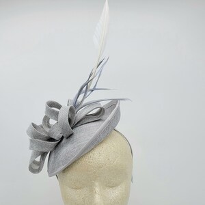 Silver Gray Kentucky  fascinator Hat - Wedding Hat, Kentucky Derby Hat, Race Hat, Easter Hat, Bridal Hat, Church Hat, Fancy Hat