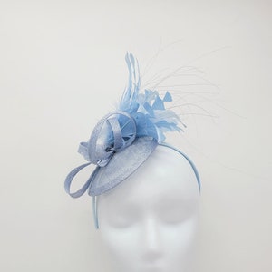 Light Blue Fascinator Hat - Wedding Hat, Kenturky Derby Hat, Race Hat, Easter H, Church Hat