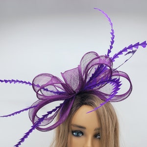 Purple Kentucky Derby Fascinator- Wedding Hat, Kentucky Derby Hat, Race Hat, Tea Party Hat, Bridal Hat, Church Hat Crownjewell