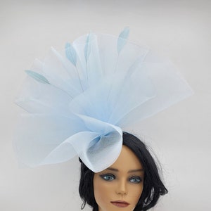 Pale Powder Blue Fascinator Hat - Wedding Hat, Kentucky Derby Hat, Race Hat, Bridal Hat, Church Hat, Easter Hat