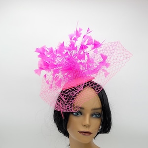 ONLY ONE - Hot Pink Kentucky Derby Fascinator- Wedding Hat, Kentucky Derby Hat, Race Hat, Tea Party Hat, Bridal Hat, Fuschia Hat, Fancy Hat