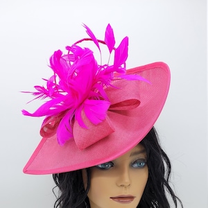Hot Pink Kentucky Derby Fascinator - Wedding Hat, Kentucky Derby Hat, Race Hat, Tea Party Hat, Bridal Hat, Fuschia Hat, Fancy Hat