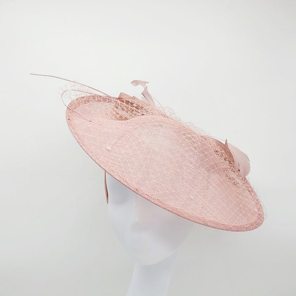 Blush Pale Pink Fascinator - Wedding Hat, Kentucky Derby Hat, Race Hat, Tea Party Hat, Church Hat, Easter Hat