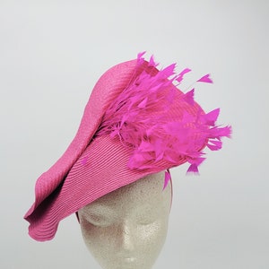 Hot Pink Kentucky Derby Fascinator- Wedding Hat, Kentucky Derby Hat, Race Hat, Tea Party Hat, Bridal Hat, Fuschia Hat, Fancy Hat