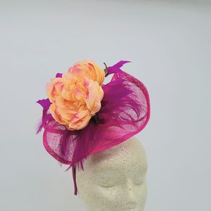 Hot Pink Kentucky Derby Fascinator - Fuchsia Girls Fascinator,  Wedding Hat, Bridesmaids Fascinator, Tea party, Royal Ascot, Race Hats