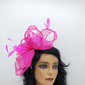 Hot Pink Fascinator Hat - Wedding Hat, Kentucky Derby Hat, Race Hat, Tea Party Hat, Bridal Hat, Fuschia Hat, Fancy Hat