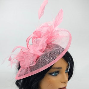 Pink Kentucky Derby Fascinator - Wedding Hat, Easter Hat, Race Hat, Tea Party Hat, Bridal Hat, Church Hat, Fancy Hat