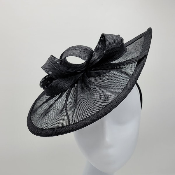 Zwarte Kentucky Derby Hat-zwarte bruiloft hoed, kostuum hoeden, vintage hoeden