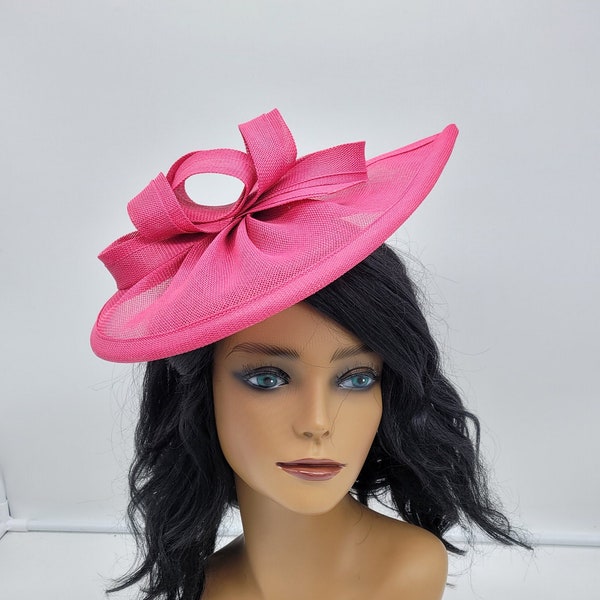 Bibi rose fuchsia Kentucky Derby - chapeau de mariage fuchsia, chapeau Kentucky Derby, chapeau de course, chapeau de Tea Party, chapeau de mariée, chapeau fantaisie