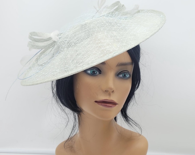 Silver Blue Fascinator Hat