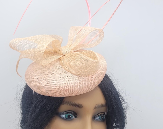 Pale Pink Sinamay Fascinator: Kentucky Derby Wedding Hat