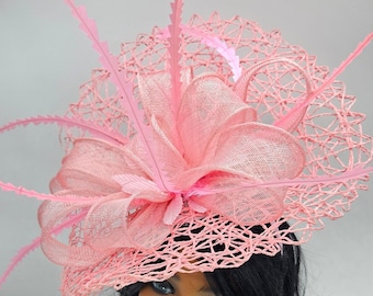 Fancy Large Pink Fascinator Hat