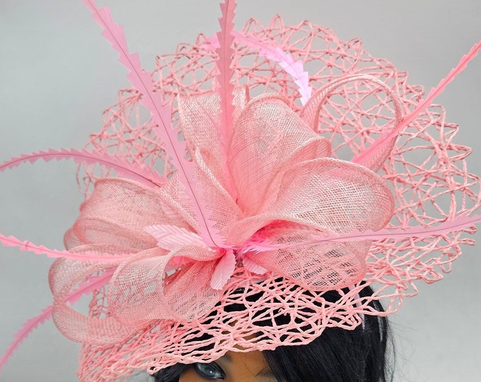 Fancy Large Pink Fascinator Hat