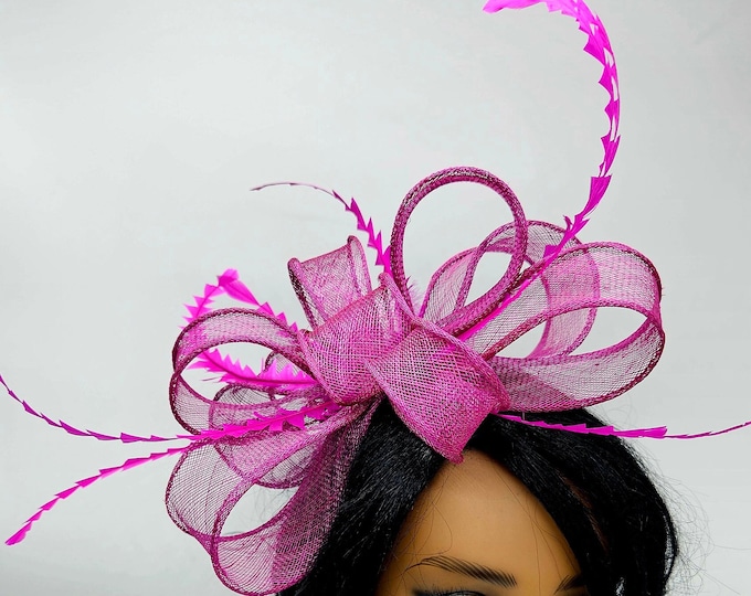 Magenta/Red Wine Fascinator Hat