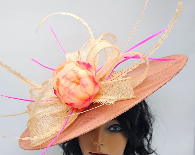 Peach Fascinator Hat