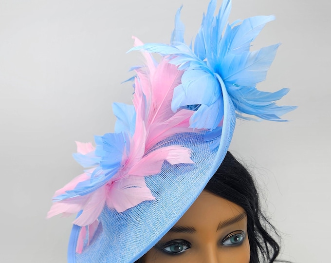 Light Blue and Pink Kentucky Derby Hat