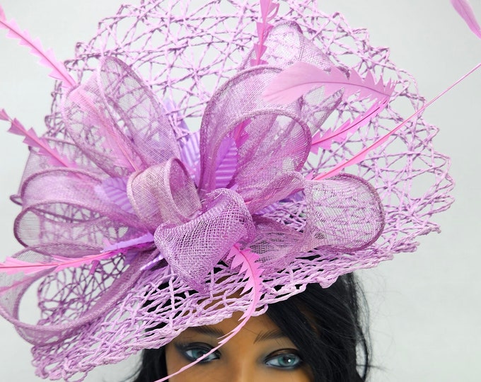 Lilac/Lavender Kentucky Derby Fascinator - Lavender Wedding Hat , Race Hat, Bridal Shower, Church Hat, Easter Hat