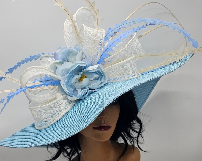 Light Blue Fascinator Hat