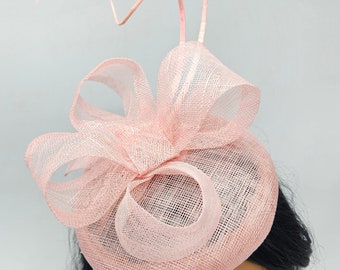 Pale Pink Kentucky Derby Fascinator - Wedding Hat, Race Hat, Tea Party Hat, Church Hat, Vintage