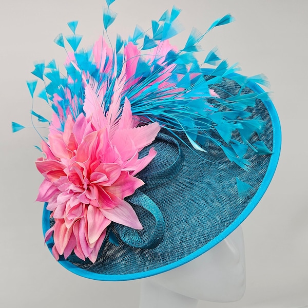Teal Blue Derby Fascinator Etsy