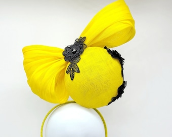 Yellow Fascinator Hat Wedding