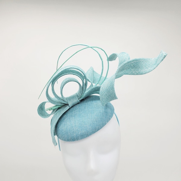 Turquoise Kentucky Derby Fascinator - Blue Wedding Hat, Royal Ascot, Tea Party Hat, Church Hat, Easter Hat
