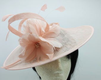 Pale Pink Kentucky Derby Fascinator - Wedding Hat, Race Hat, Tea Party Hat, Church Hat, Vintage