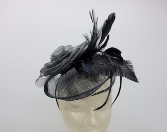 Black Kentucky Derby Hat: Vintage Lace Wedding Fascinator