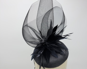 Black Kentucky Derby Hat- Funeral, Weddings, Oaks Hats