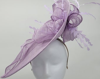 Large Lavender Purple Kentucky Derby Fascinator - Easter Hat, OaksChurch Hat