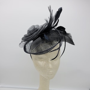 Schwarzer Kentucky Derby Hut - Vintage Hochzeitshut, Kostümhüte