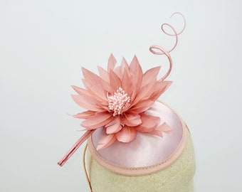 Blush Pink Feather Fascinator: Wedding, Tea Party, Races