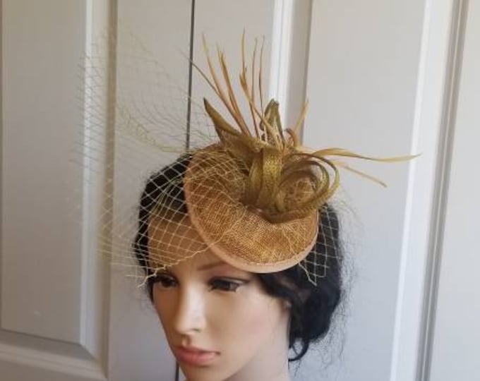 Gold Fascinator Hat