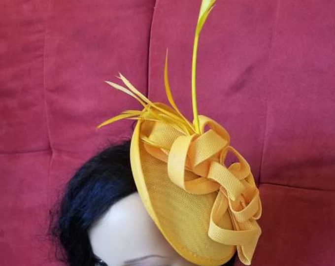 Yellow Fascinator Hat Wedding