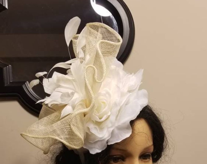 Ivory Fascinator Hat Wedding
