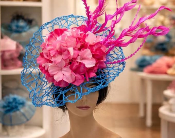 Royal Blue  and Hot Pink Kentucky Derby Fascinator