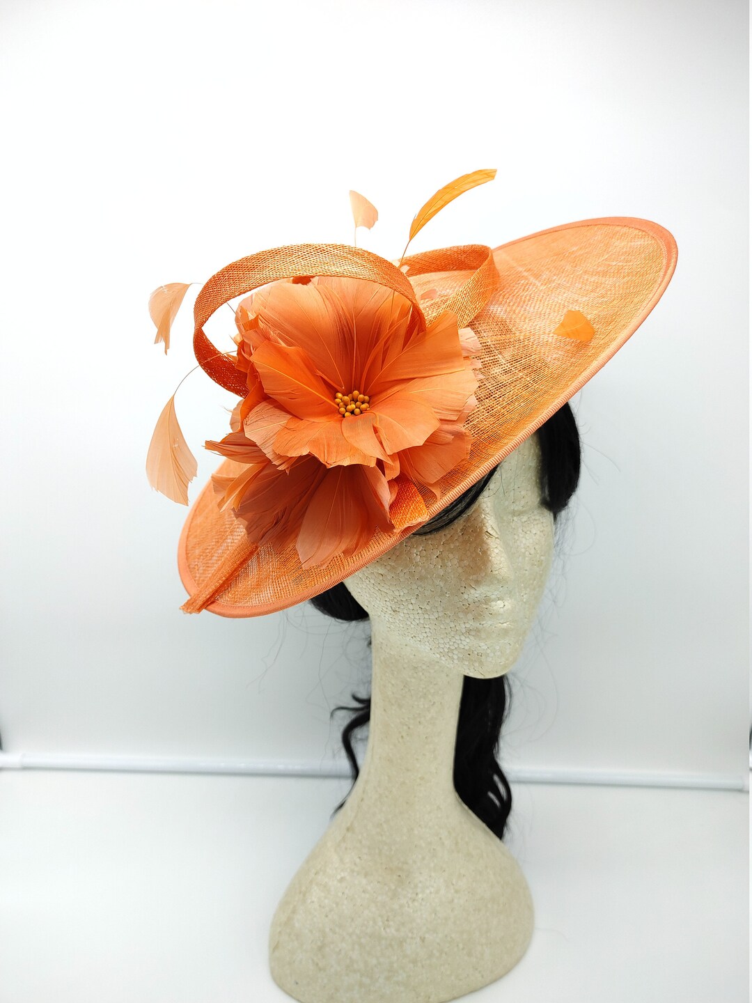Orange Kentucky Derby Hats Wedding Fascinator Race Hat Etsy