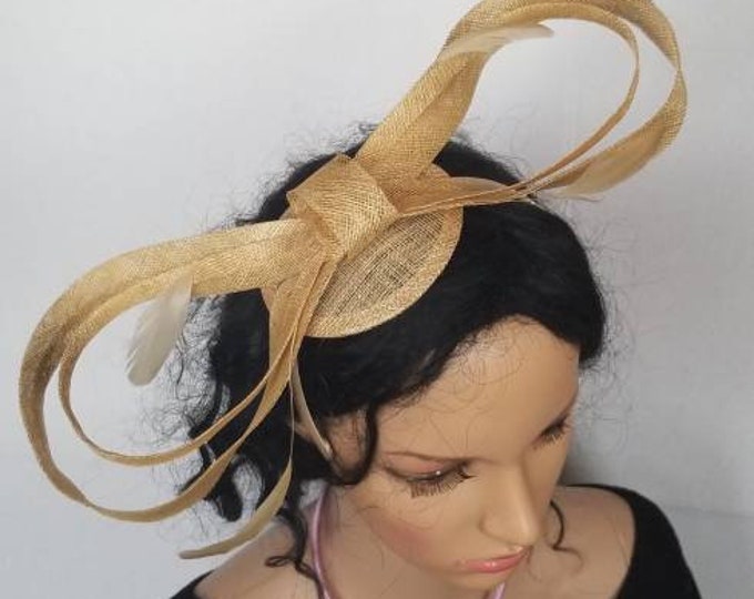 Gold Fascinator Hat Race