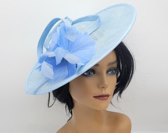 Hellblauer Kentucky Derby Fascinator - Hochzeitshut, Kentucky Derby Hut, Rennhut, Hochzeitshut, Kirchenhut, Osterhut