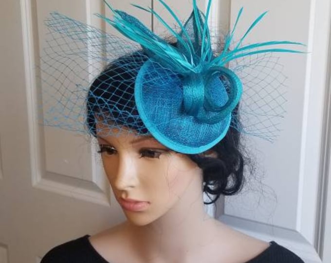 Teal Blue Fascinator Hat
