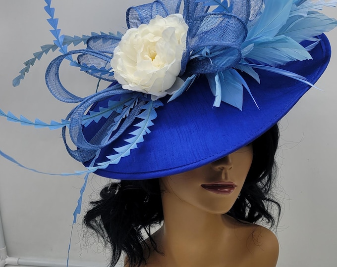Blue and Pink Kentucky Derby  Hat -  Church Hat