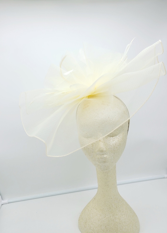 Ivory Crinoline Fascinator Hat: Wedding, Tea Party, Races - Etsy