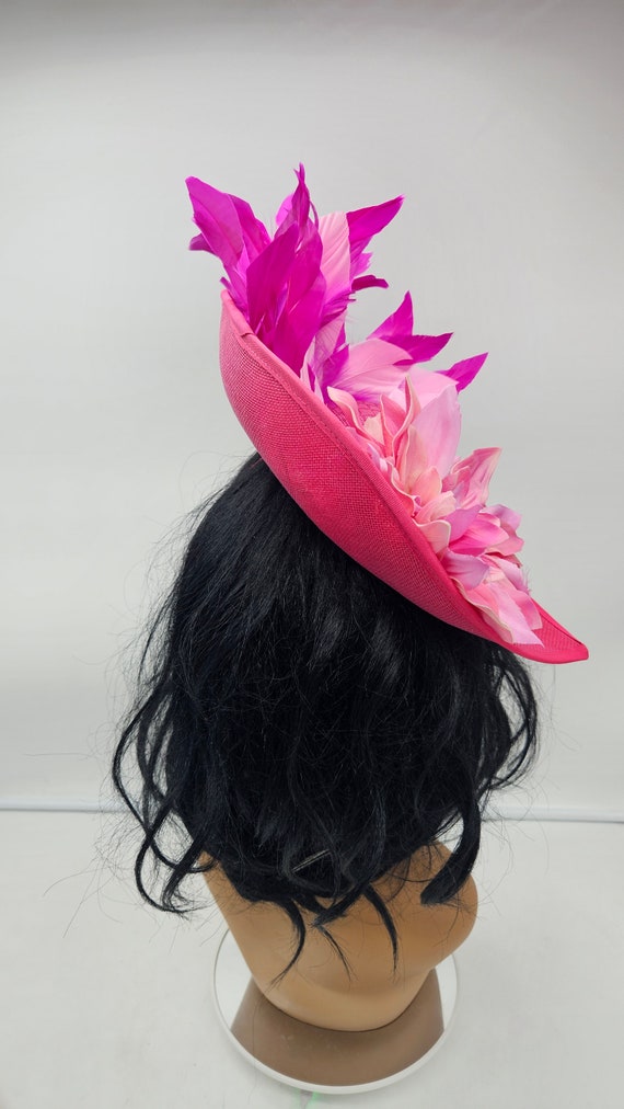 Hot Pink Kentucky Derby Fascinator: Fuchsia Wedding Race Hat  display picture 1