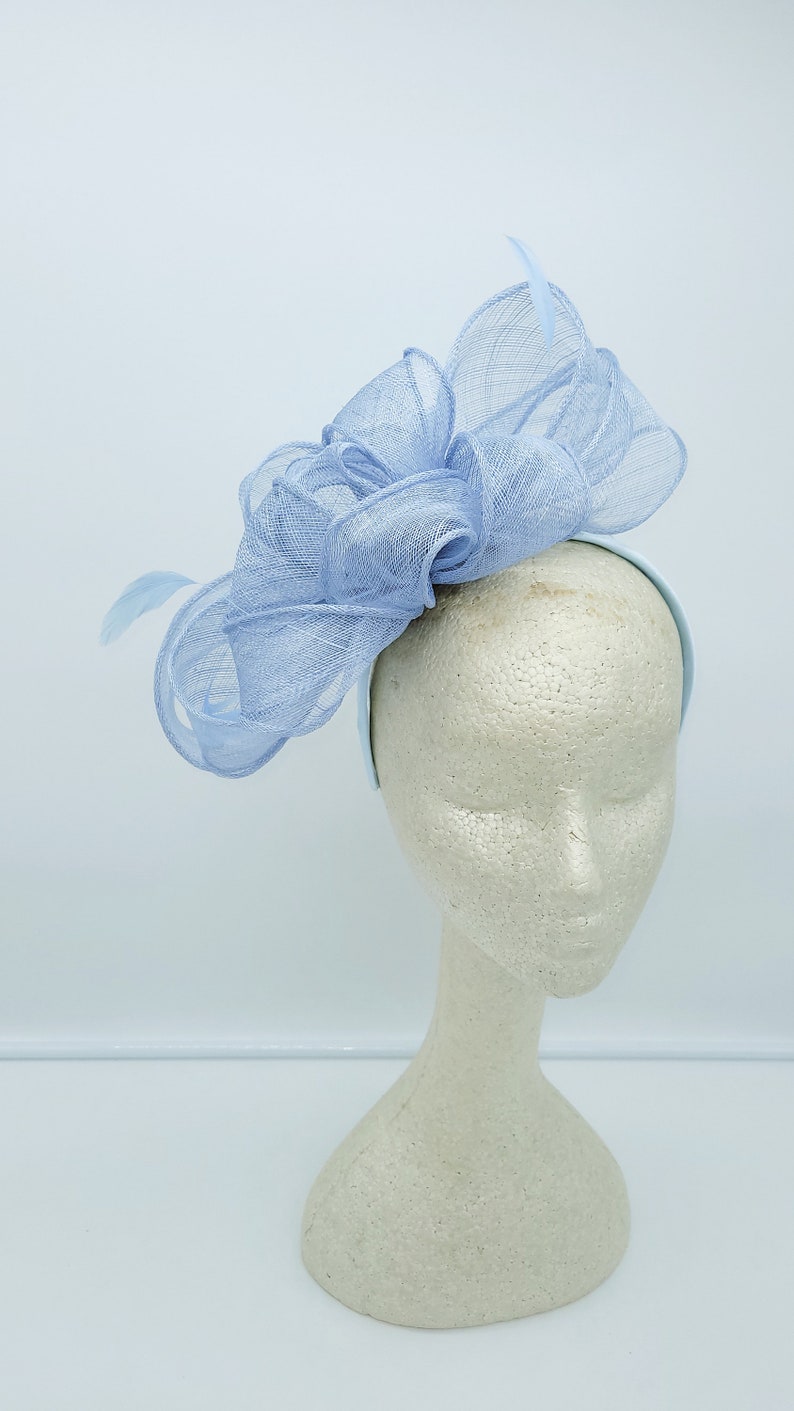 Light Blue Kentucky Derby Fascinator Wedding Hat, Kentucky Derby Hat, Race Hat, Bridal Hat, Church Hat, Easter Hat image 5