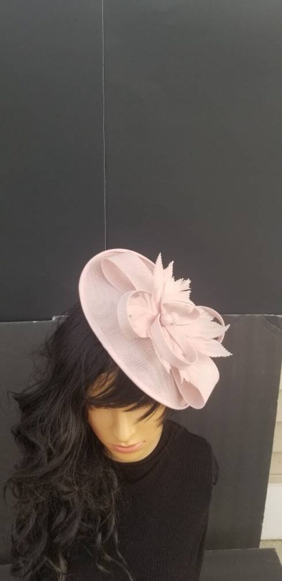 pale pink wedding hat