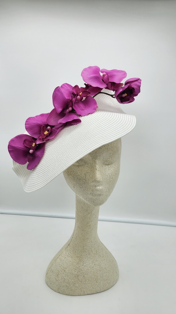 Purple Iris Floral Fascinator perfect for The Derby Lavender Lilac Disk Hat, Kentucky Derby Hat, Derby  main image 3