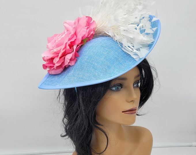 Light Blue Fascinator Hat