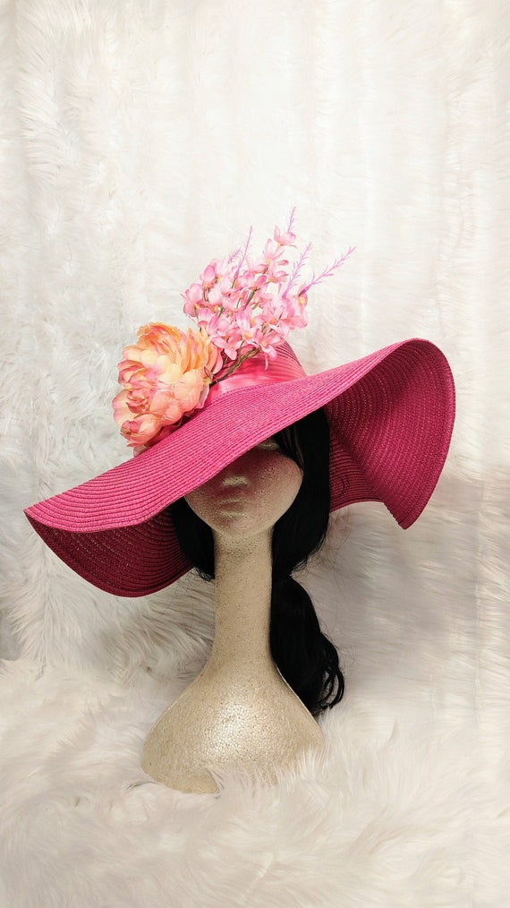 Hot Pink Kentucky Derby Hat: Fuchsia Wedding Occasion Hat - Etsy display picture 3